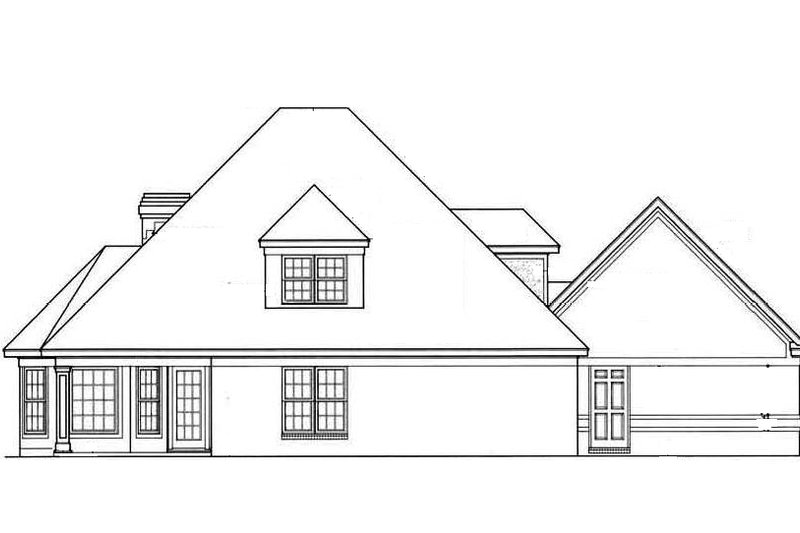 House Design - European Exterior - Rear Elevation Plan #45-196