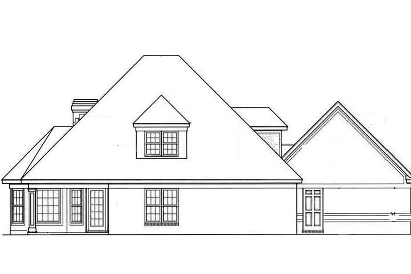 House Blueprint - European Exterior - Rear Elevation Plan #45-196