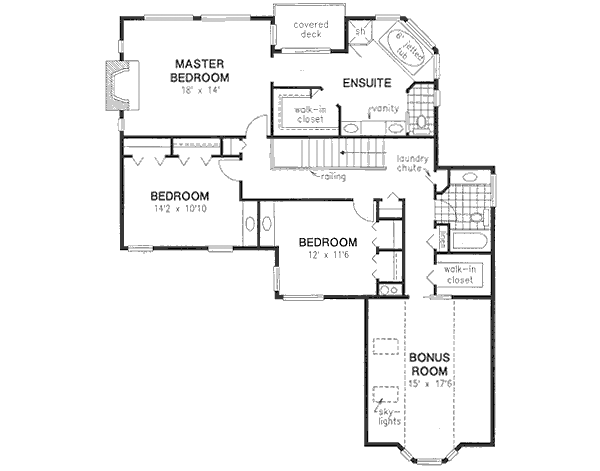 House Blueprint - Traditional Floor Plan - Upper Floor Plan #18-332