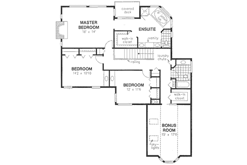 Home Plan - Floor Plan - Upper Floor for Traditional House Plan #18-332 - 4 bed, 3 bath