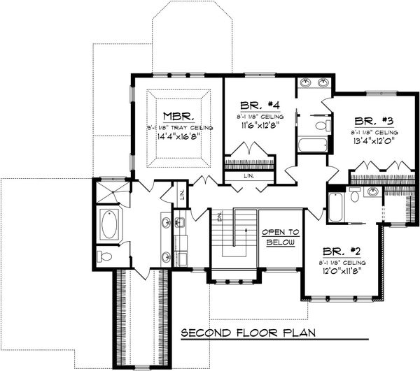 Home Plan - Traditional Floor Plan - Upper Floor Plan #70-1088