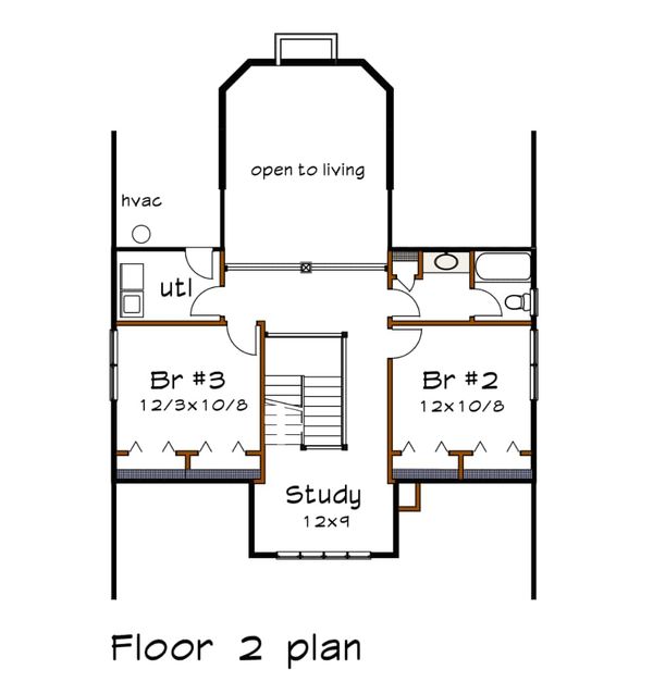House Plan Design - Craftsman Floor Plan - Upper Floor Plan #79-234