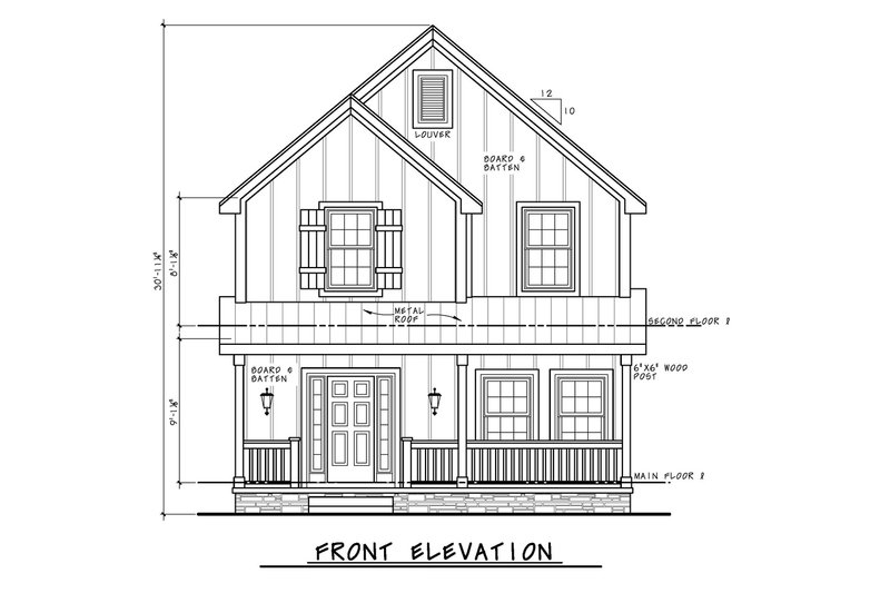 House Plan Design - Exterior - Front Elevation 3 for Farmhouse House Plan #20-2635 - 3 bed, 2.5 bath