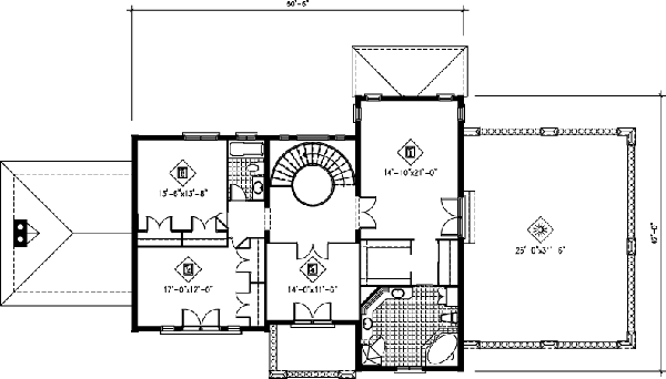 Colonial Floor Plan - Upper Floor Plan #25-4172