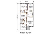 Modern Style House Plan - 3 Beds 2 Baths 1080 Sq/Ft Plan #79-330 