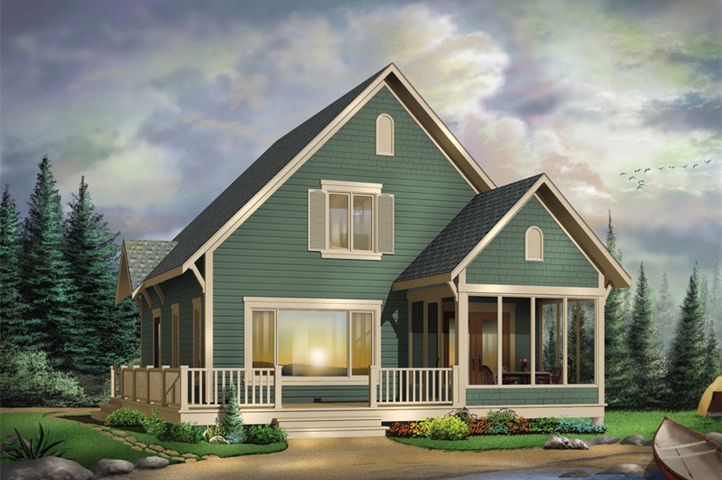 Cottage Style House Plan - 3 Beds 1.5 Baths 1381 Sq/Ft Plan #23-579