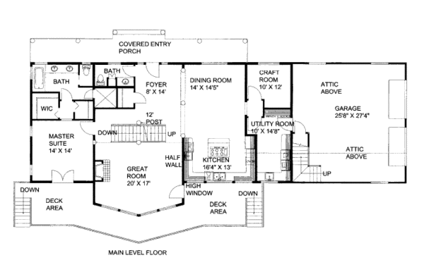 Bungalow Floor Plan - Main Floor Plan #117-705