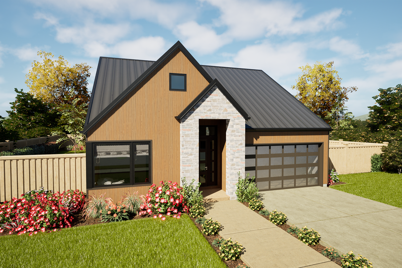 House Blueprint - European Exterior - Front Elevation Plan #48-1206
