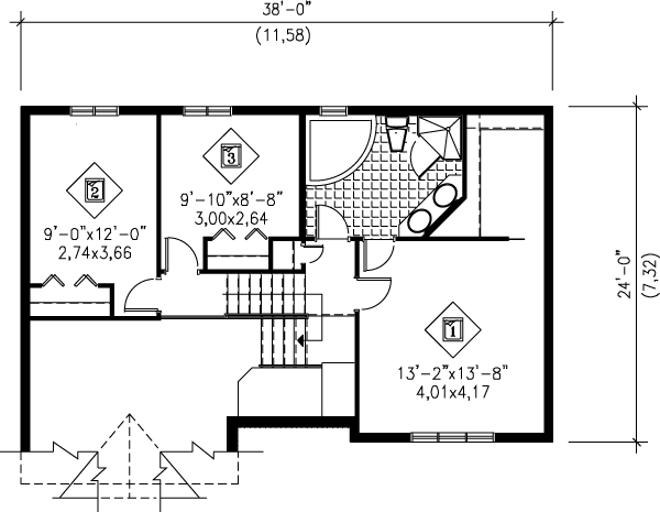 Traditional Floor Plan - Upper Floor Plan #25-2204