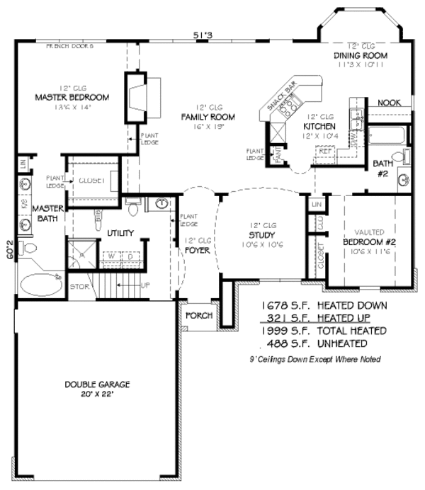 Traditional Floor Plan - Main Floor Plan #424-129