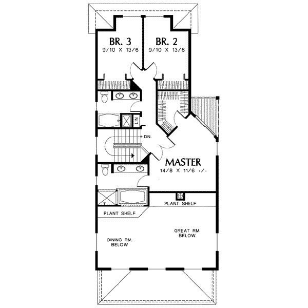 Dream House Plan - Traditional Floor Plan - Upper Floor Plan #48-194