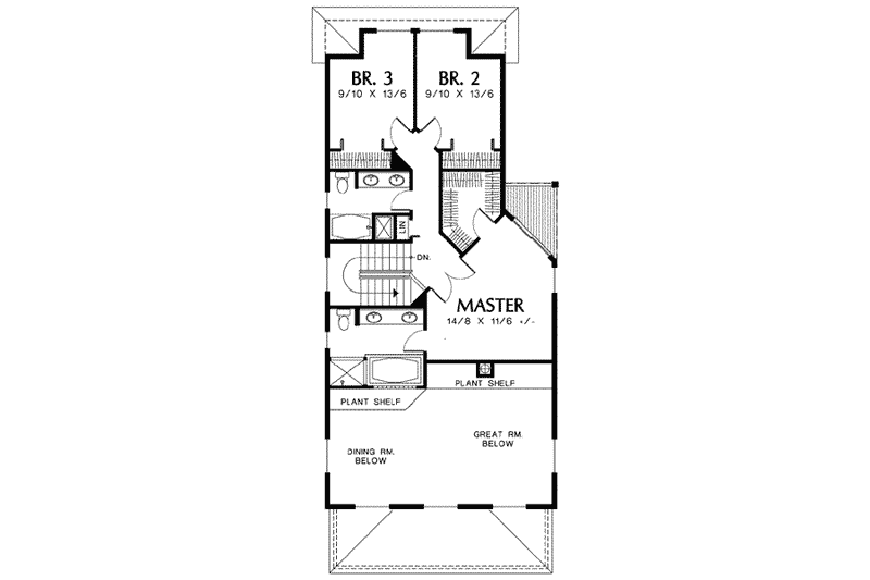 Home Plan - Floor Plan - Upper Floor for Traditional House Plan #48-194 - 3 bed, 2.5 bath