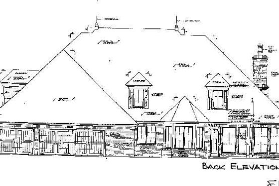 Exterior - Rear Elevation for Traditional House Plan #310-679 - 4 bed, 4.5 bath