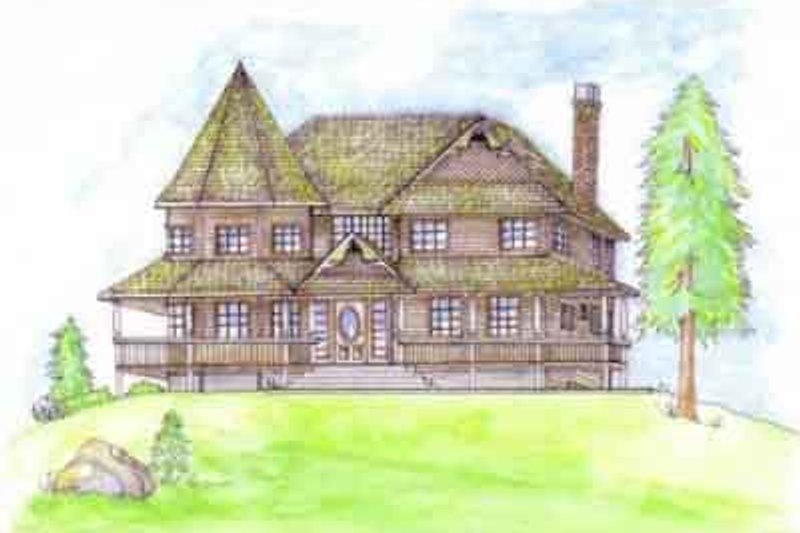 House Blueprint - European Exterior - Front Elevation Plan #117-185