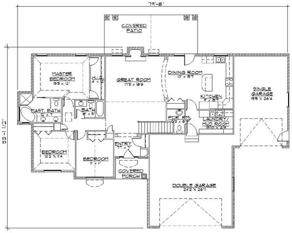 Home Plan - Traditional Floor Plan - Main Floor Plan #5-247