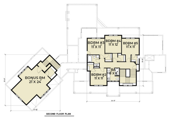 Farmhouse Floor Plan - Upper Floor Plan #1070-23