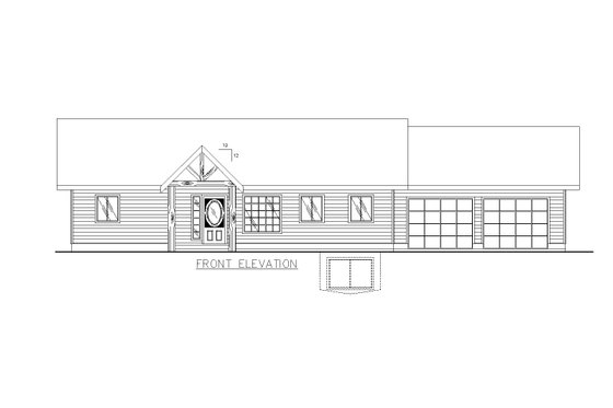 Exterior - Front Elevation for Traditional House Plan #117-234 - 4 bed, 3 bath