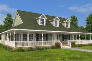 Exterior - Front Elevation 3 for Farmhouse House Plan #1082-9 - 3 bed, 2.5 bath