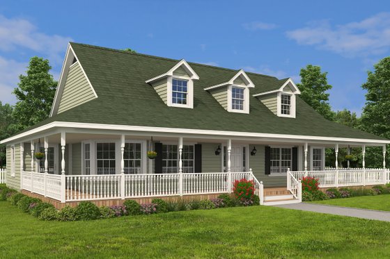 Exterior - Front Elevation 3 for Farmhouse House Plan #1082-9 - 3 bed, 2.5 bath