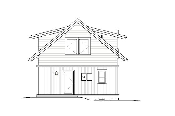 Exterior - Rear Elevation for Traditional House Plan #895-115 - 1 bed, 2 bath