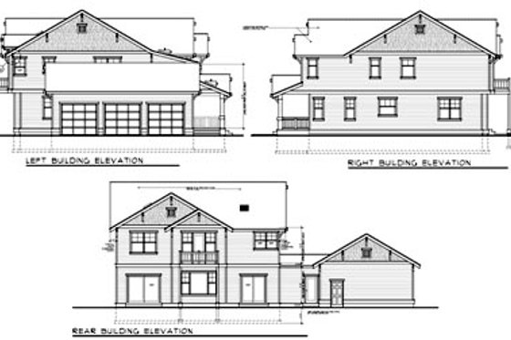 Exterior - Rear Elevation for Craftsman House Plan #100-459 - 5 bed, 3 bath