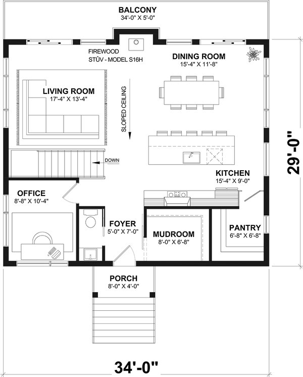 Dream House Plan - Floor Plan - Main Floor for Contemporary House Plan #23-2909 - 3 bed, 2.5 bath