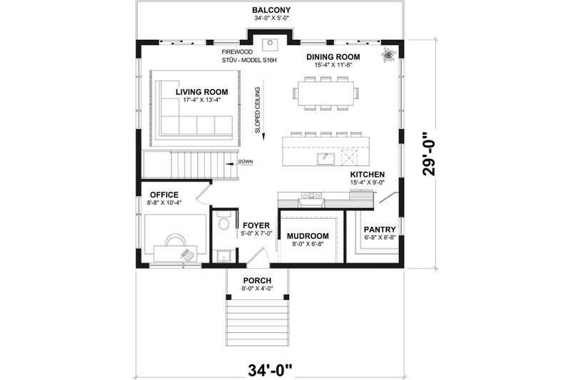 Dream House Plan - Floor Plan - Main Floor for Contemporary House Plan #23-2909 - 3 bed, 2.5 bath