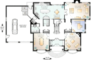 European Style House Plan - 4 Beds 3.5 Baths 4200 Sq/Ft Plan #23-344 