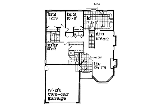 Floor Plan - Main Floor for Traditional House Plan #47-246 - 3 bed, 2 bath