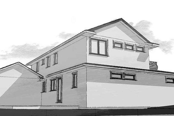 Exterior - Rear Elevation for Mediterranean House Plan #1101-31 - 4 bed, 3.5 bath