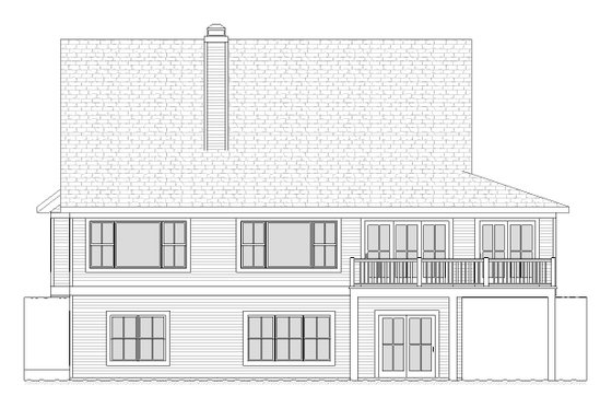 Exterior - Rear Elevation for Farmhouse House Plan #901-39 - 3 bed, 2.5 bath