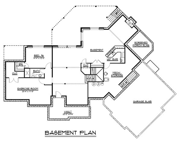 Dream House Plan - Craftsman Floor Plan - Lower Floor Plan #1064-120
