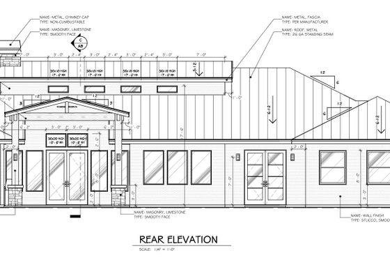 Exterior - Rear Elevation for Modern House Plan #1110-25 - 4 bed, 3.5 bath
