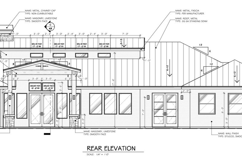 Home Plan - Exterior - Rear Elevation for Modern House Plan #1110-25 - 4 bed, 3.5 bath