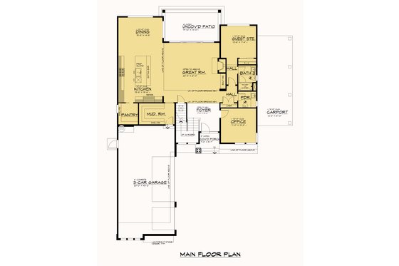 Floor Plan - Main Floor for Contemporary House Plan #1066-275 - 5 bed, 4.5 bath