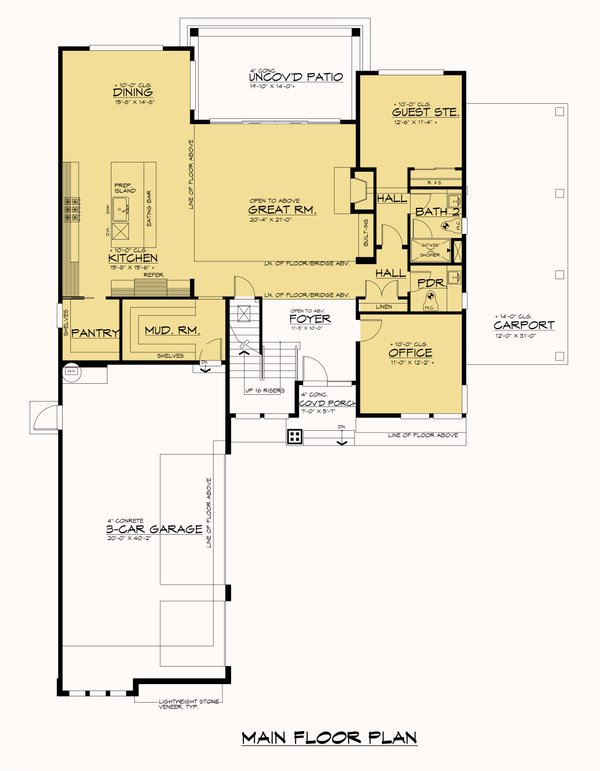 Contemporary Floor Plan - Main Floor Plan #1066-275