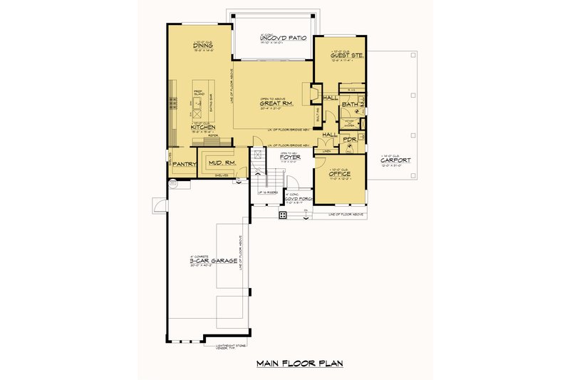 House Plan Design - Floor Plan - Main Floor for Contemporary House Plan #1066-275 - 5 bed, 4.5 bath