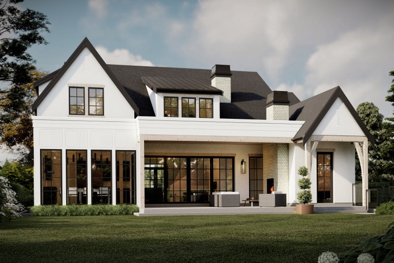 Dream House Plan - Exterior - Rear Elevation 1 for European House Plan #1114-13 - 4 bed, 3.5 bath
