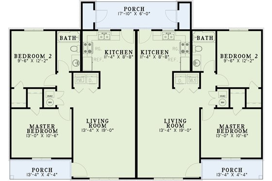 Floor Plan - Main Floor for Southern House Plan #17-1094 - 2 bed, 1 bath