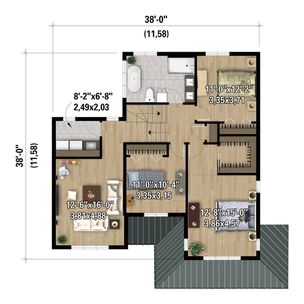 House Blueprint - Farmhouse Floor Plan - Upper Floor Plan #25-5039