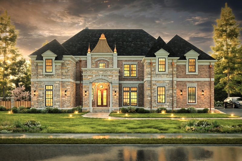 Architectural House Design - Exterior - Front Elevation 3 for European House Plan #119-419 - 4 bed, 4.5 bath