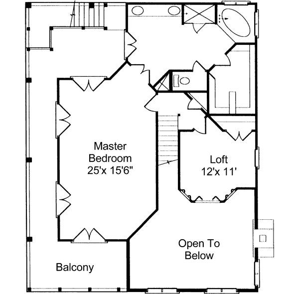 House Design - Beach Floor Plan - Upper Floor Plan #37-129