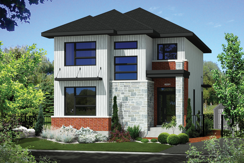 Contemporary Style House Plan - 3 Beds 1 Baths 1834 Sq/Ft Plan #25-4623