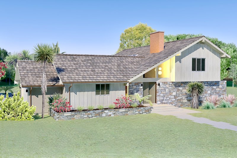 Dream House Plan - Exterior - Front Elevation 5 for Modern House Plan #489-16 - 4 bed, 4.5 bath