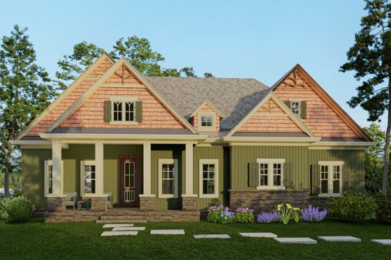 Exterior - Front Elevation 3 for Traditional House Plan #54-448 - 3 bed, 3 bath