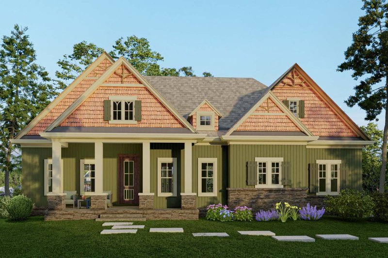 House Blueprint - Exterior - Front Elevation 3 for Traditional House Plan #54-448 - 3 bed, 3 bath