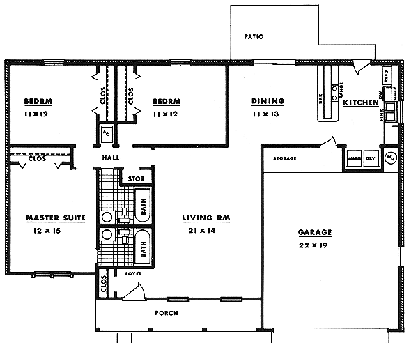 Architectural House Design - Traditional Floor Plan - Main Floor Plan #14-143