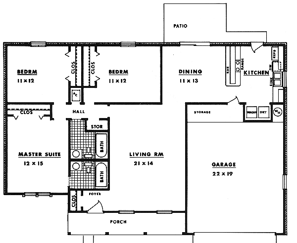 House Blueprint - Traditional Floor Plan - Main Floor Plan #14-143