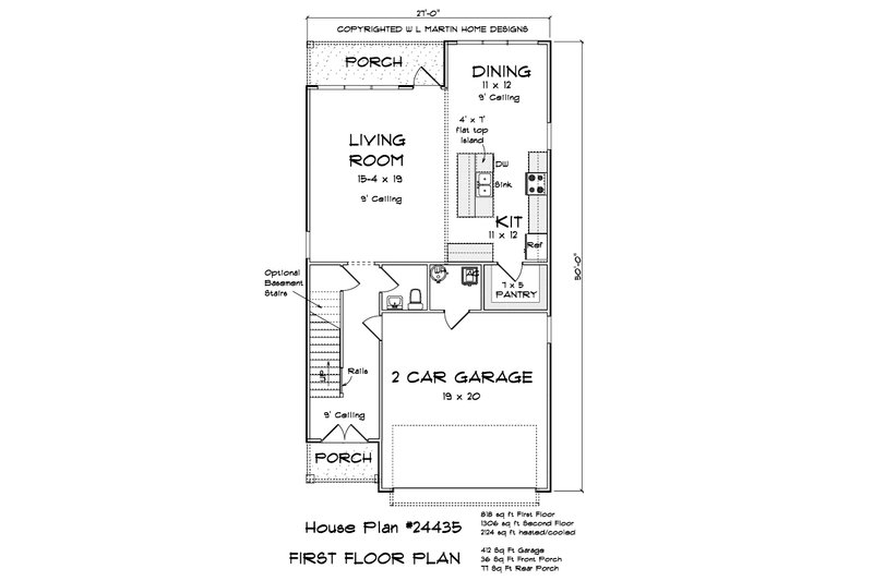 Architectural House Design - Floor Plan - Main Floor for Cottage House Plan #513-2226 - 4 bed, 2.5 bath