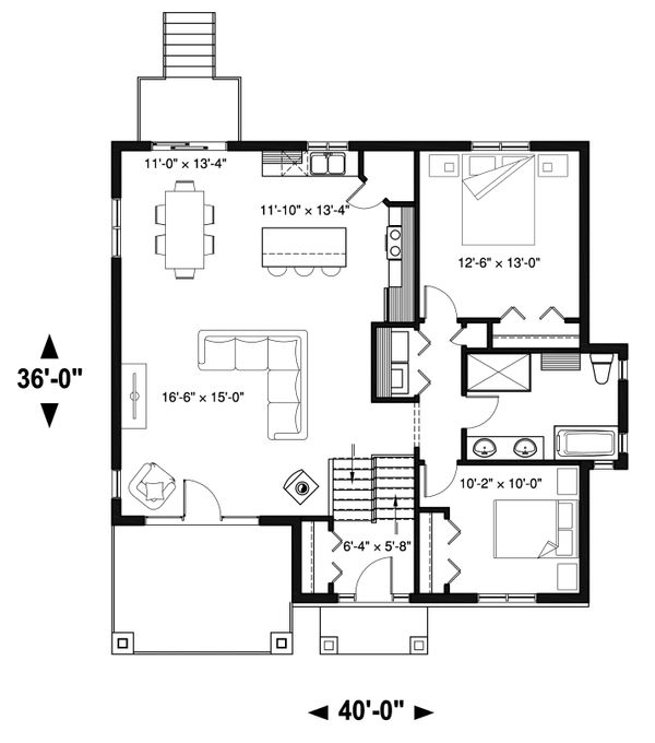 Home Plan - Craftsman Floor Plan - Main Floor Plan #23-2654